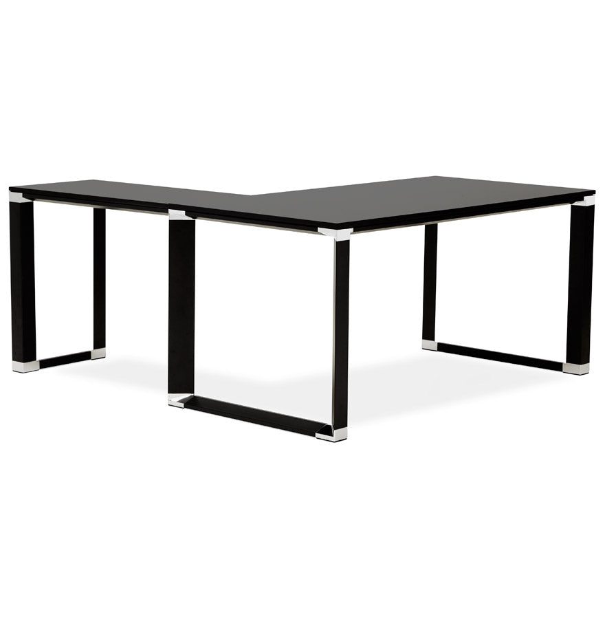 Xalora | Hoekvormig Directiebureau – Elegant zwart hout – Keuze in hoeken-OfficeKing
