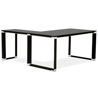Xalora | Hoekvormig Directiebureau – Elegant zwart hout – Keuze in hoeken-OfficeKing
