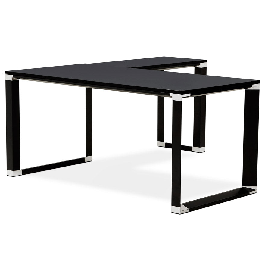 Xalora | Hoekvormig Directiebureau – Elegant zwart hout – Keuze in hoeken-OfficeKing