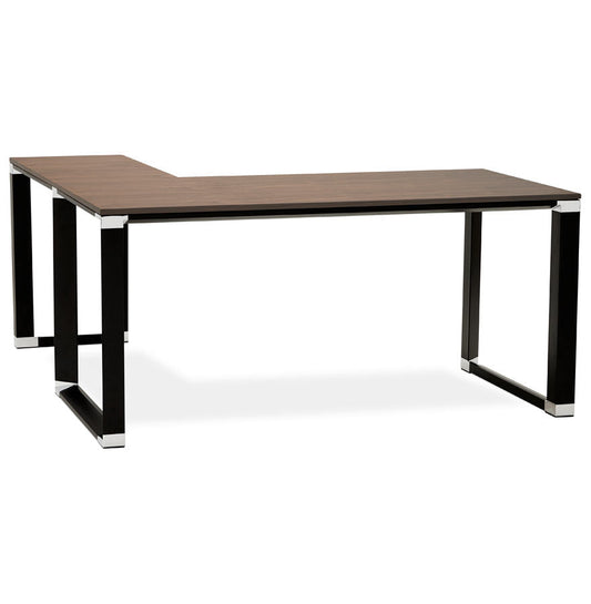 Valoria | Luxe hoekbureau met notenhout en zwart metaal - stijlvol en functioneel-OfficeKing