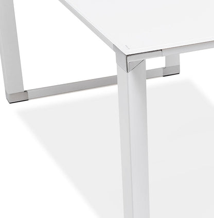 Elara | Luxe hoekbureau van wit glas – 200 cm – stijlvol en functioneel-OfficeKing