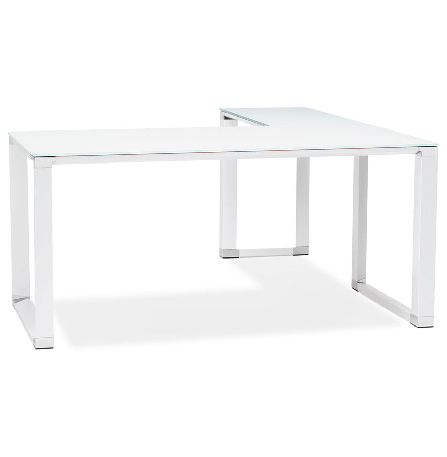 Elara | Hoekvormig Directiebureau – Elegant wit glas – veelzijdig ontwerp-OfficeKing