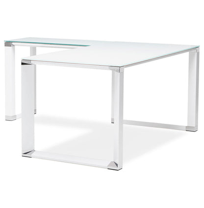 Elara | Hoekvormig Directiebureau – Elegant wit glas – veelzijdig ontwerp-OfficeKing