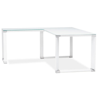 Elara | Hoekvormig Directiebureau – Elegant wit glas – veelzijdig ontwerp-OfficeKing