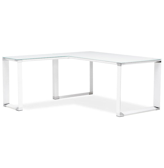 Elara | Hoekvormig Directiebureau – Elegant wit glas – veelzijdig ontwerp-OfficeKing
