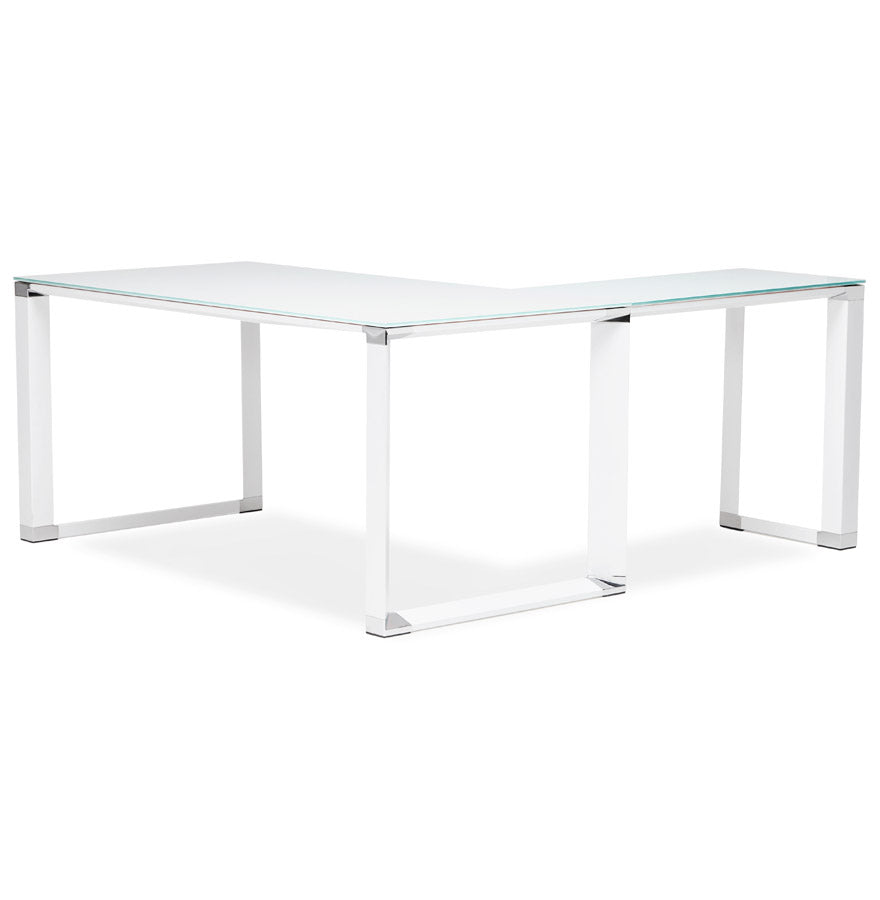 Elara | Hoekvormig Directiebureau – Elegant wit glas – veelzijdig ontwerp-OfficeKing