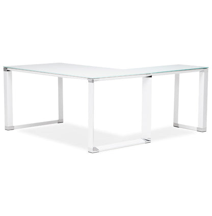 Elara | Hoekvormig Directiebureau – Elegant wit glas – veelzijdig ontwerp-OfficeKing