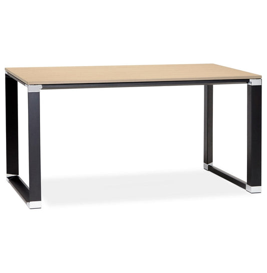 Kreos | Luxe houten bureau met zwart metaal - natuurlijk afgewerkt-OfficeKing