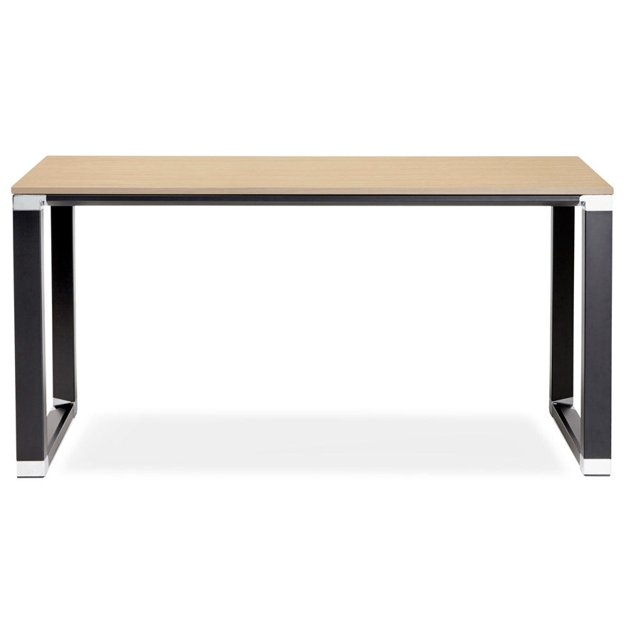 Kreos | Luxe houten bureau met zwart metaal - natuurlijk afgewerkt
