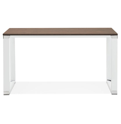 Kreos | Eleganter Designbureau mit edler Notenhölzer und modernem Weißmetall – 140x70 cm-OfficeKing