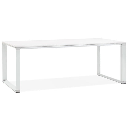 Elara | Luxe rechte bureautafel in wit hout – 200x100 cm-OfficeKing