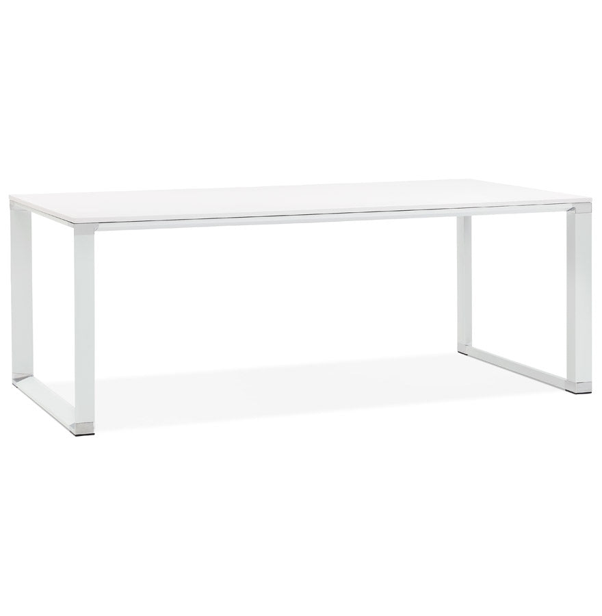 Elara | Luxe rechte bureautafel in wit hout – 200x100 cm