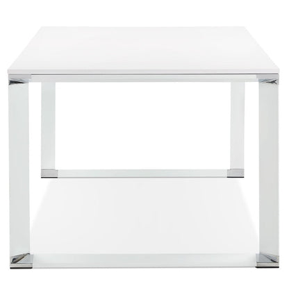 Elara | Luxe rechte bureautafel in wit hout – 200x100 cm-OfficeKing