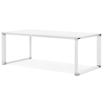 Elara | Luxe rechte bureautafel in wit hout – 200x100 cm-OfficeKing