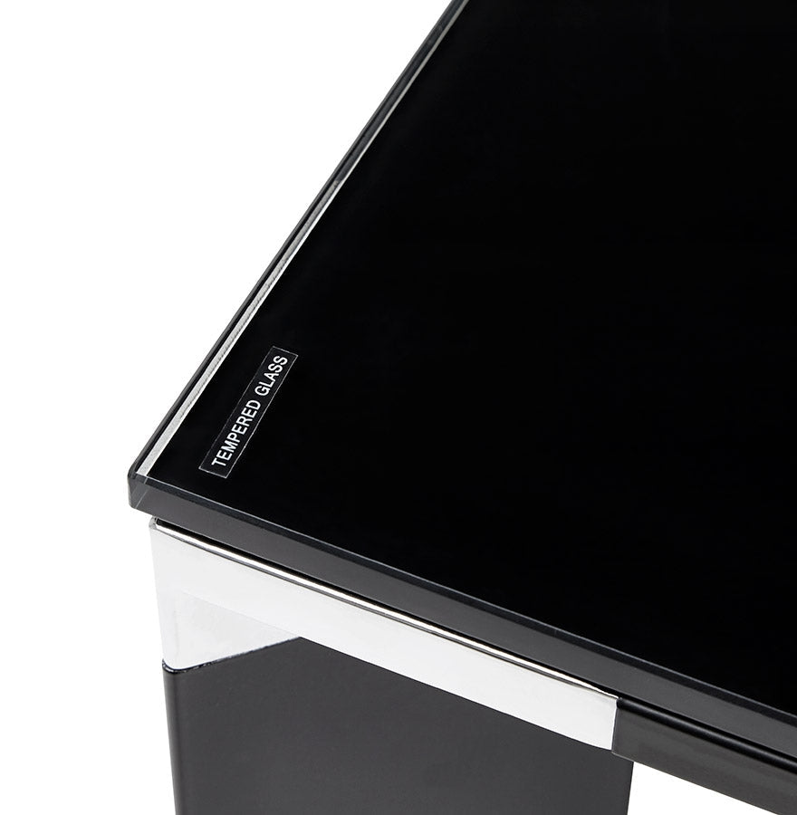 Nerova | Luxuriöses schwarzes Glas-Direktionsbüro – elegant & modern – 200x100 cm-OfficeKing