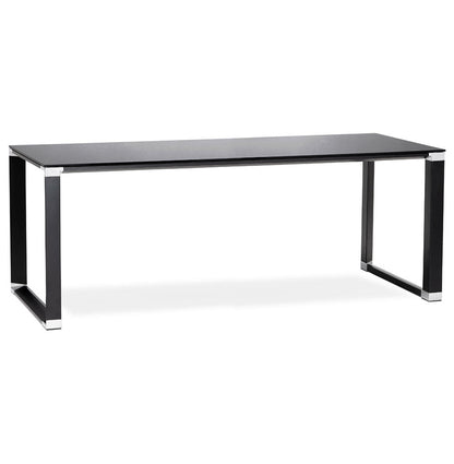 Nerova | Luxuriöses schwarzes Glas-Direktionsbüro – elegant & modern – 200x100 cm-OfficeKing
