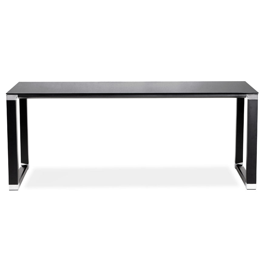 Nerova | Luxuriöses schwarzes Glas-Direktionsbüro – elegant & modern – 200x100 cm-OfficeKing