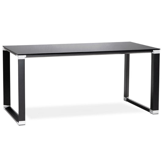 Nexura | Elegantes schwarzes Glas-Directiebureau – 160x80 cm-OfficeKing