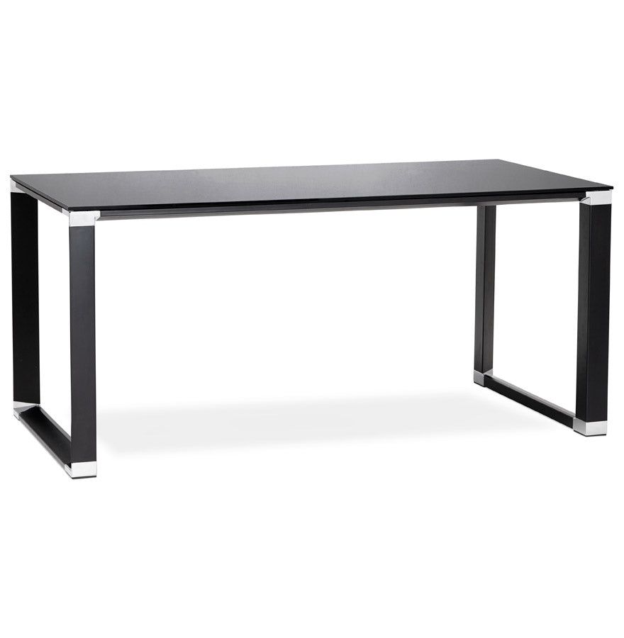 Nexura | Elegantes schwarzes Glas-Directiebureau – 160x80 cm