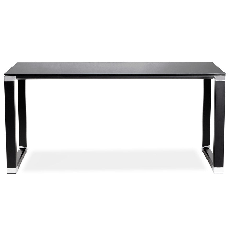Nexura | Elegantes schwarzes Glas-Directiebureau – 160x80 cm-OfficeKing