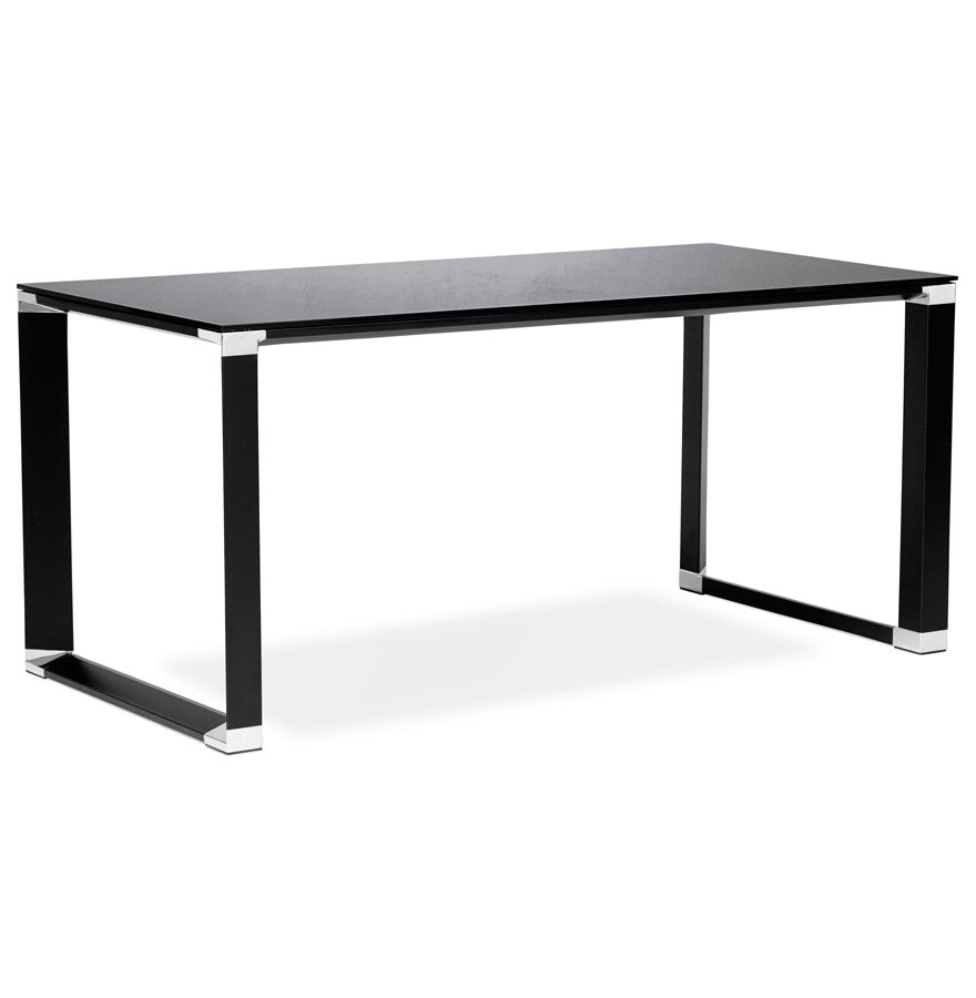 Nexura | Elegantes schwarzes Glas-Directiebureau – 160x80 cm-OfficeKing