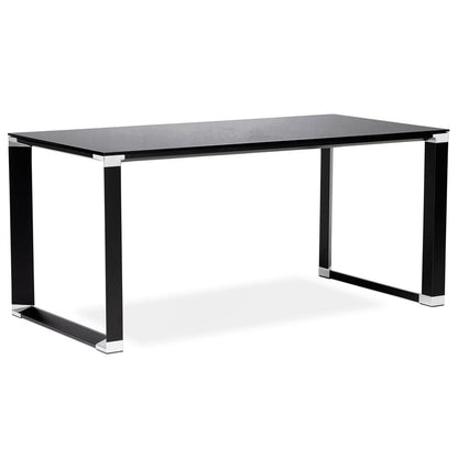 Nexura | Elegantes schwarzes Glas-Directiebureau – 160x80 cm-OfficeKing
