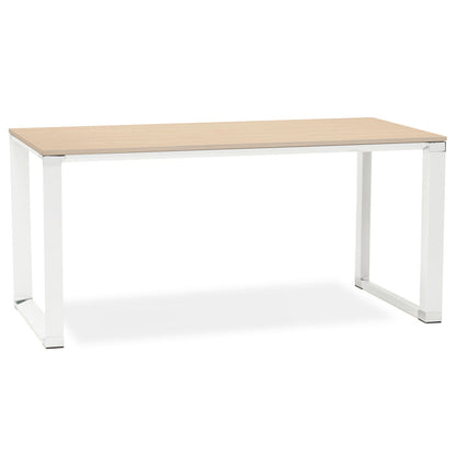 NaturaLux | Elegante bureau met houten afwerking en wit metaal - 160x80 cm-OfficeKing