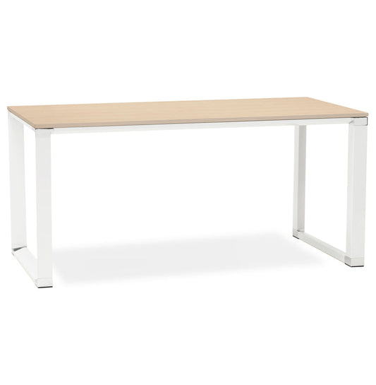 NaturaLux | Elegante bureau met houten afwerking en wit metaal - 160x80 cm-OfficeKing