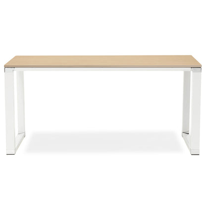 NaturaLux | Elegante bureau met houten afwerking en wit metaal - 160x80 cm-OfficeKing