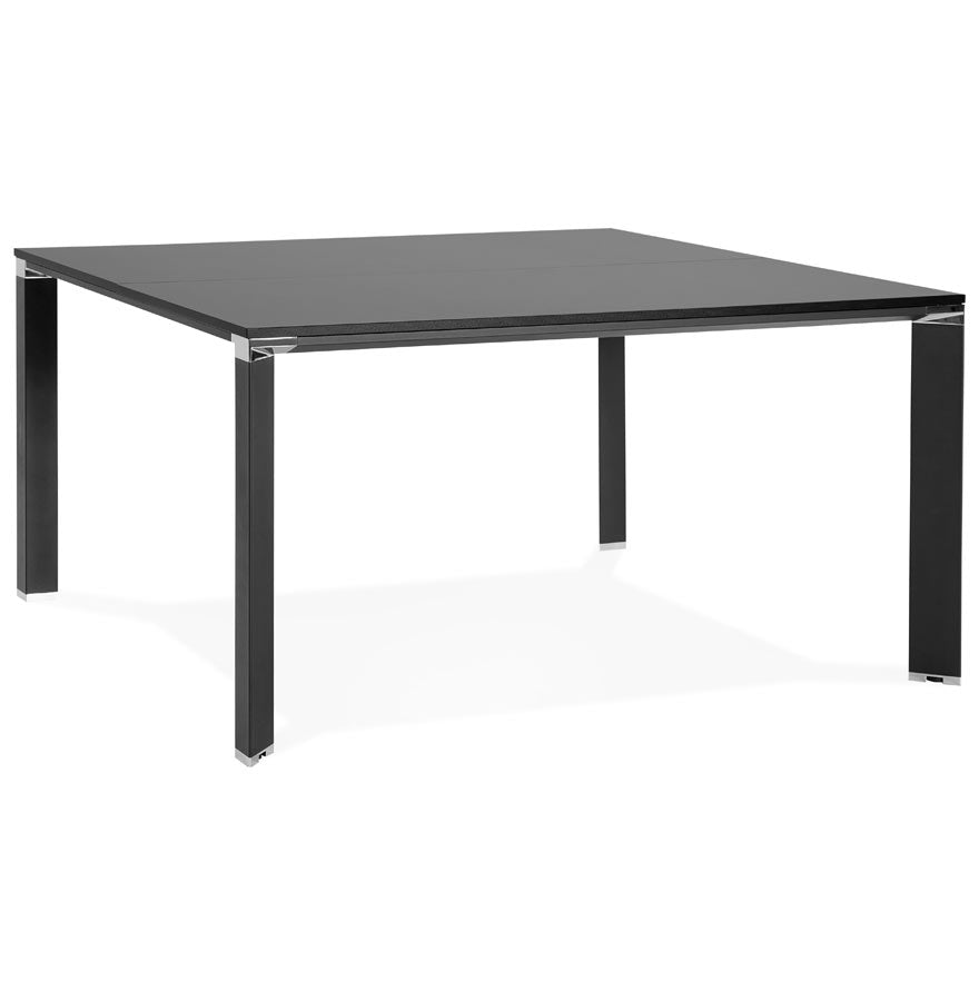 Noxara | Elegante vergadertafel – zwart – 140x140 cm