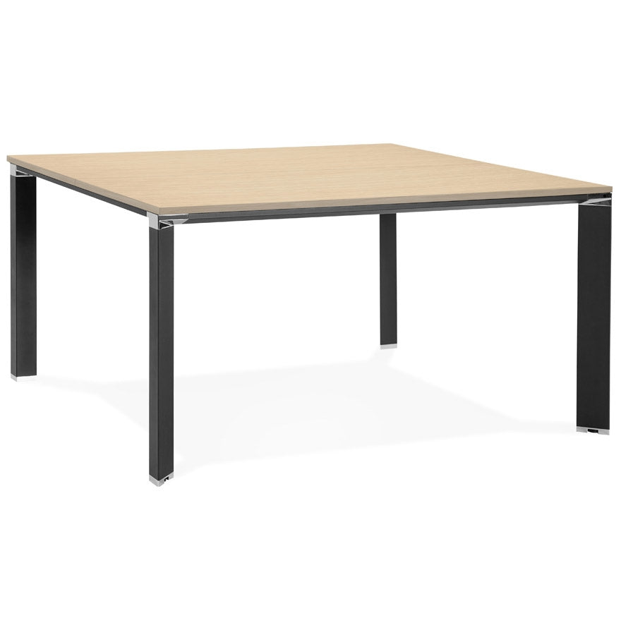 Elara | Luxe vergadertafel met hout en metaal - 140x140 cm