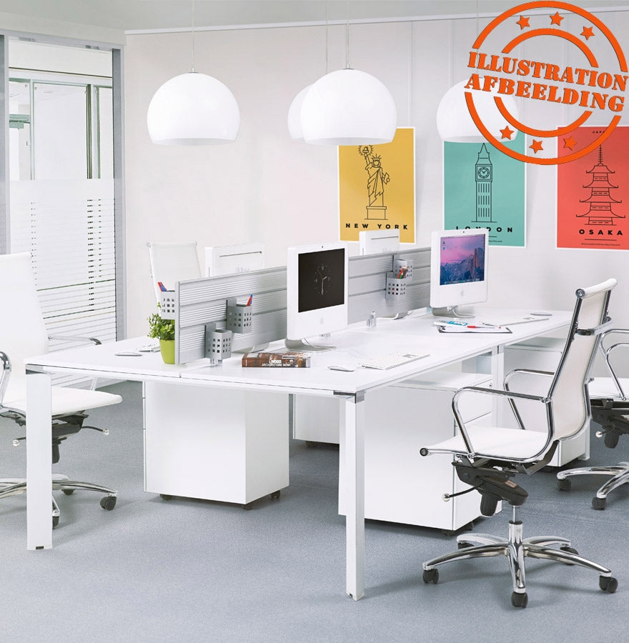 Veridion | Luxe vergadertafel met notenhout en wit metaal – 160x160 cm-OfficeKing