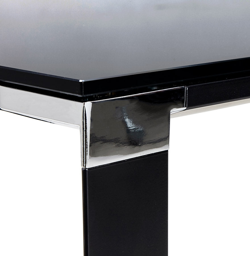 Nerova | Elegante vergadertafel van zwart glas – 200x100 cm-OfficeKing