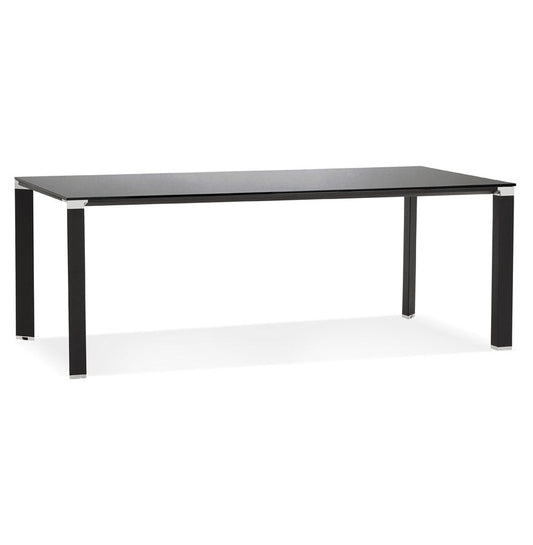 Nerova | Elegante vergadertafel van zwart glas – 200x100 cm-OfficeKing