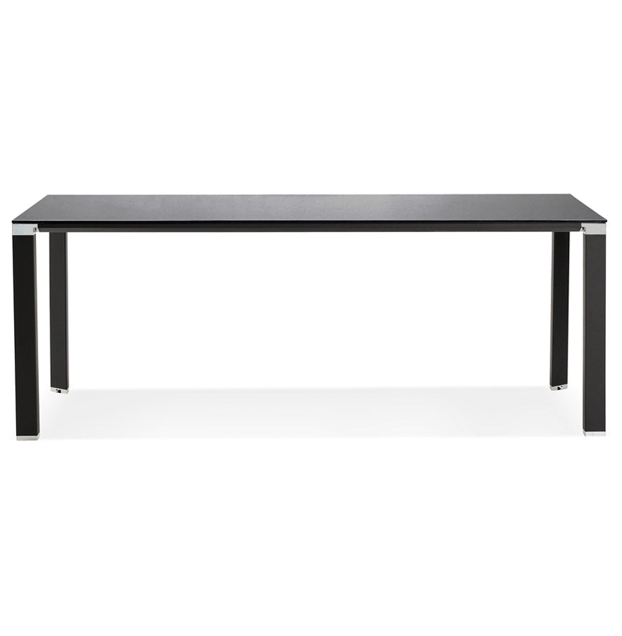Nerova | Elegante vergadertafel van zwart glas – 200x100 cm-OfficeKing