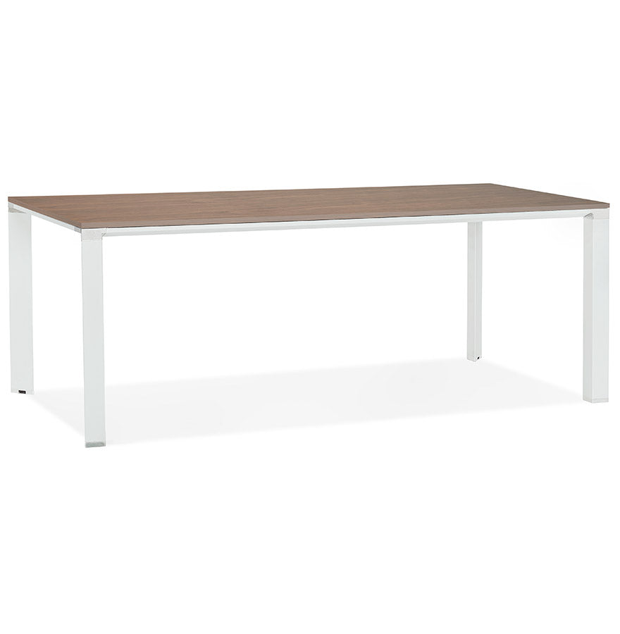 Valore | Luxe vergader- en eettafel – Walnoot met witte structuur – 200x100 cm