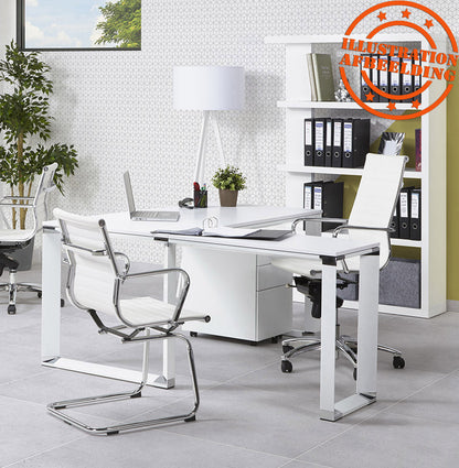 Noblewood | Luxe hoekbureau met notenhout en wit metaal – stijlvol en veelzijdig-OfficeKing