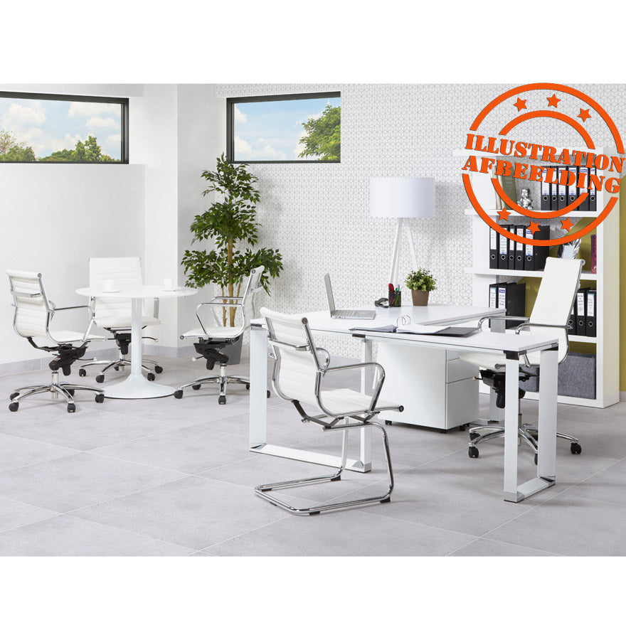 Elara | Hoekvormig Directiebureau – Elegant wit glas – veelzijdig ontwerp-OfficeKing