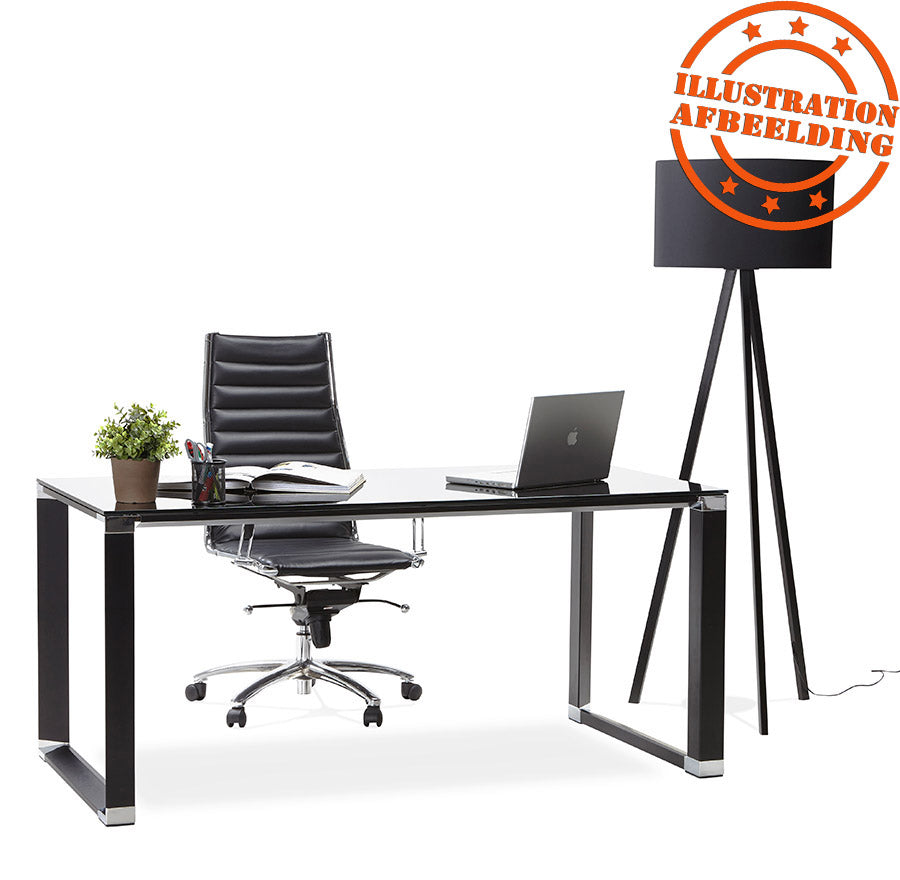 Nexura | Elegantes schwarzes Glas-Directiebureau – 160x80 cm-OfficeKing