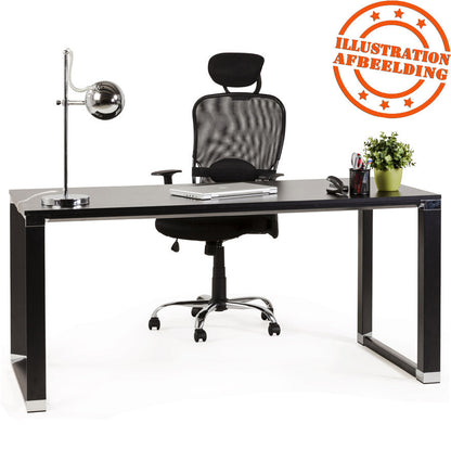 NobleCraft | Elegante Bureau met Notenhout en Zwart Metaal – 160x80 cm-OfficeKing